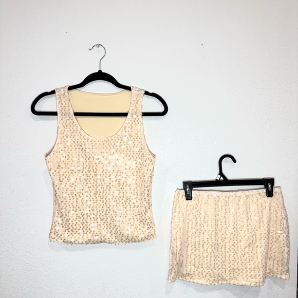 Champagne Sequin Two-Piece Glam Set - Picture 2 of 8